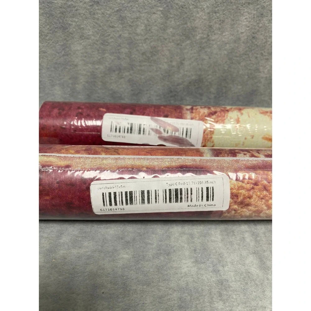 2‎ Rolls Type C Red 17.7 in x 196.85 Removable Self Adhesive Wallpaper